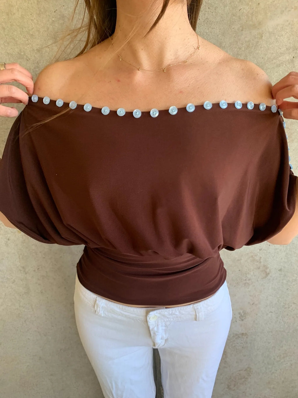 Women's Ruched O-Neck Top