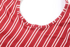 Bold Stripe Halter Two Piece Beach Vacation Outfit