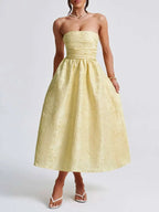 Backless Halter Evening Dress With Lace Jacquard For Elegant Special Occasions