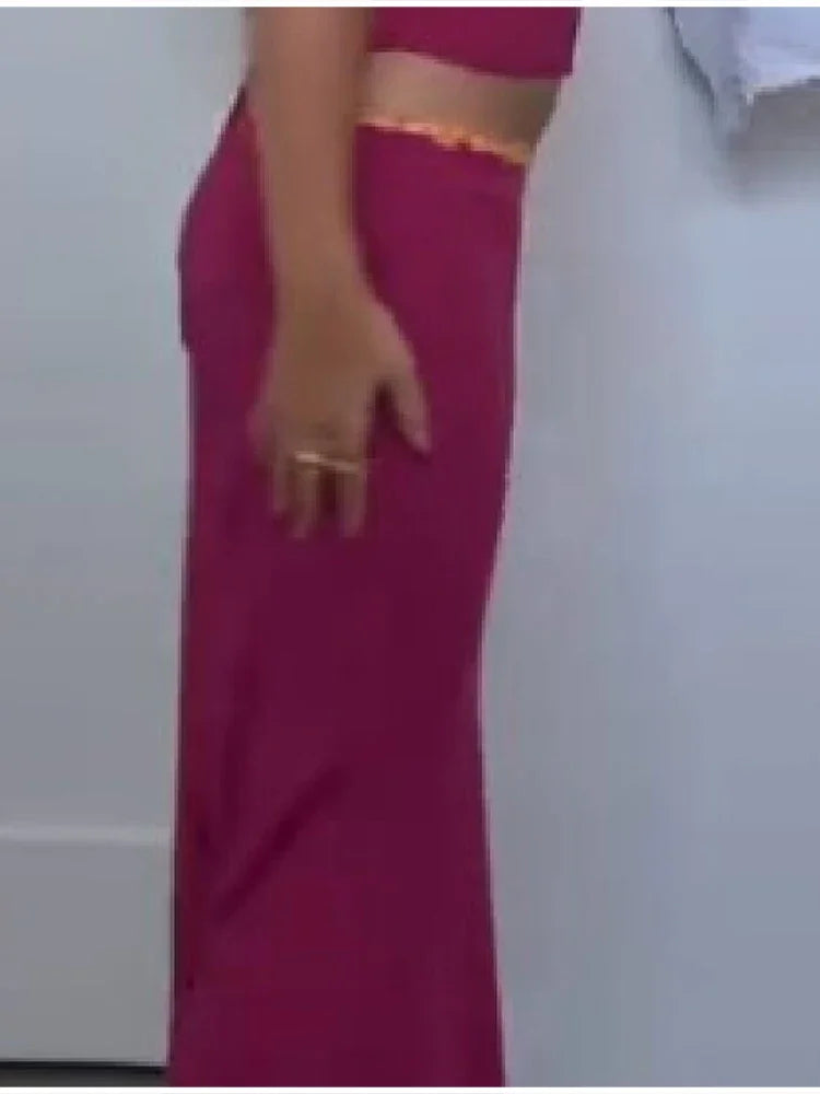 Sunset Vibe Halter Crop Top And Mermaid Skirt Two-Piece Set