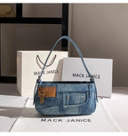 Denim Square Bag For Women Casual Chic Shoulder Messenger Purse With Modern Flair