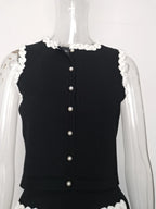 Black And White Skirt Set For Women With Elegant Contrast Design