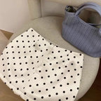 Satin Polka Dot A-Line Skirt Low Waist