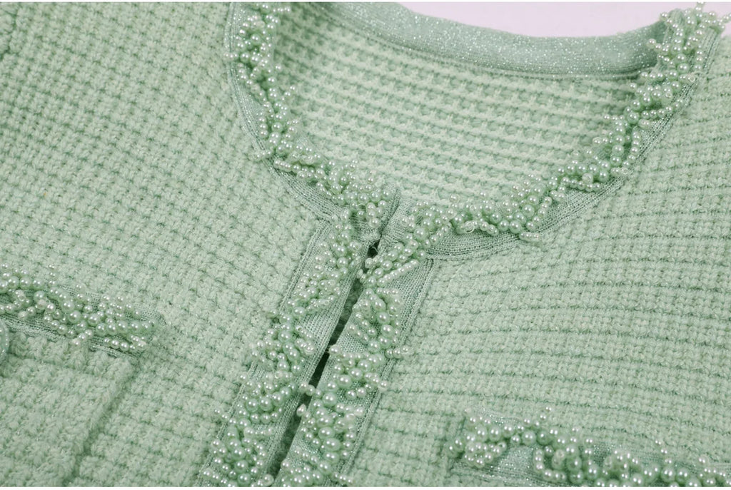 Beaded Knit A Line Dress