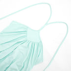 Cross Neck Backless Camisole With Waist Cinch And Pleated Detail