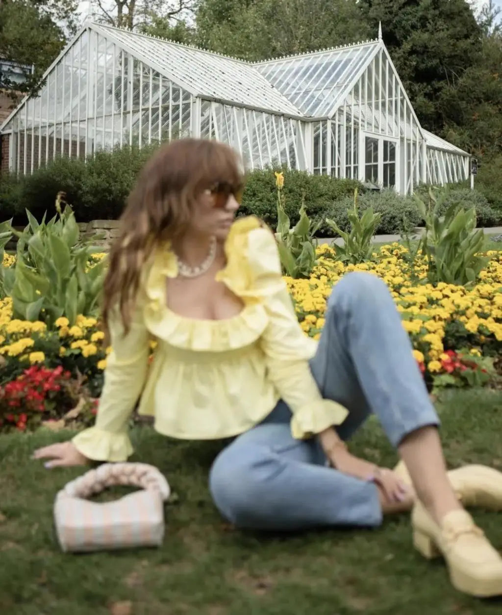 Soft Ruffle Blouse With Long Sleeves