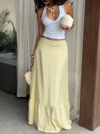 Striped High-Waisted Maxi Skirt