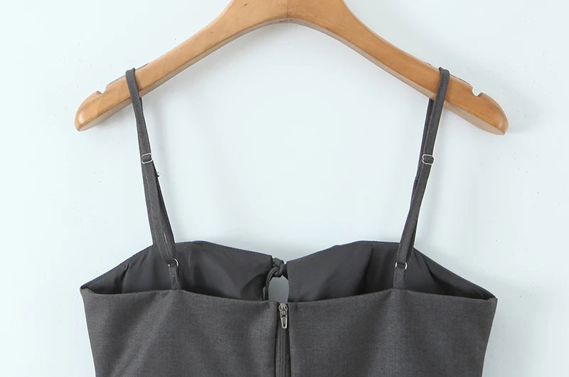 Vintage Square Collar Hollow Out Sleeeveless Cropped Top