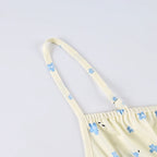 Sexy Mini Print Spaghetti Strap Backless Nightgown