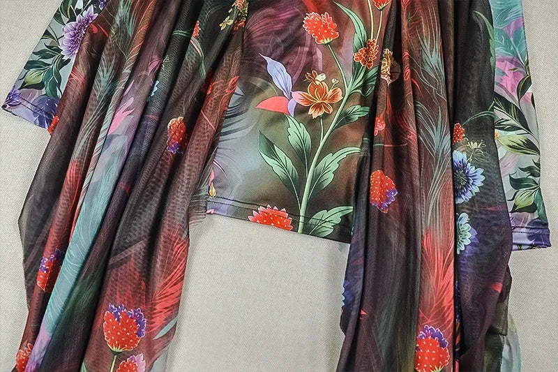 Floral Halter Maxi Set With Backless Design