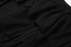 Irregular Tiered Flare Pants With Patchwork See Through