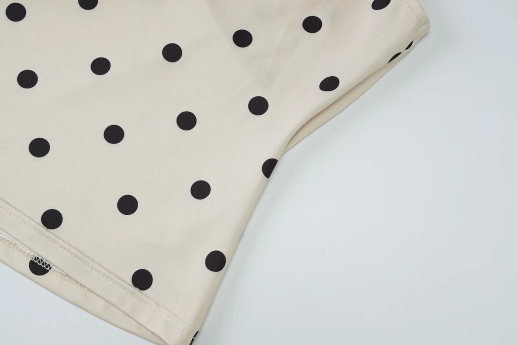 Polka Dot O Neck Crop Tank For Women