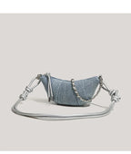 Denim Blue Crossbody Bag For Women With Harajuku Street Flair And Modern High Street Style