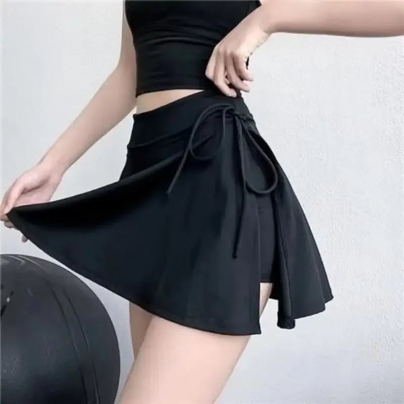 Versatile Athletic Skirt With Built In Shorts Quick Dry Fabric Side Split