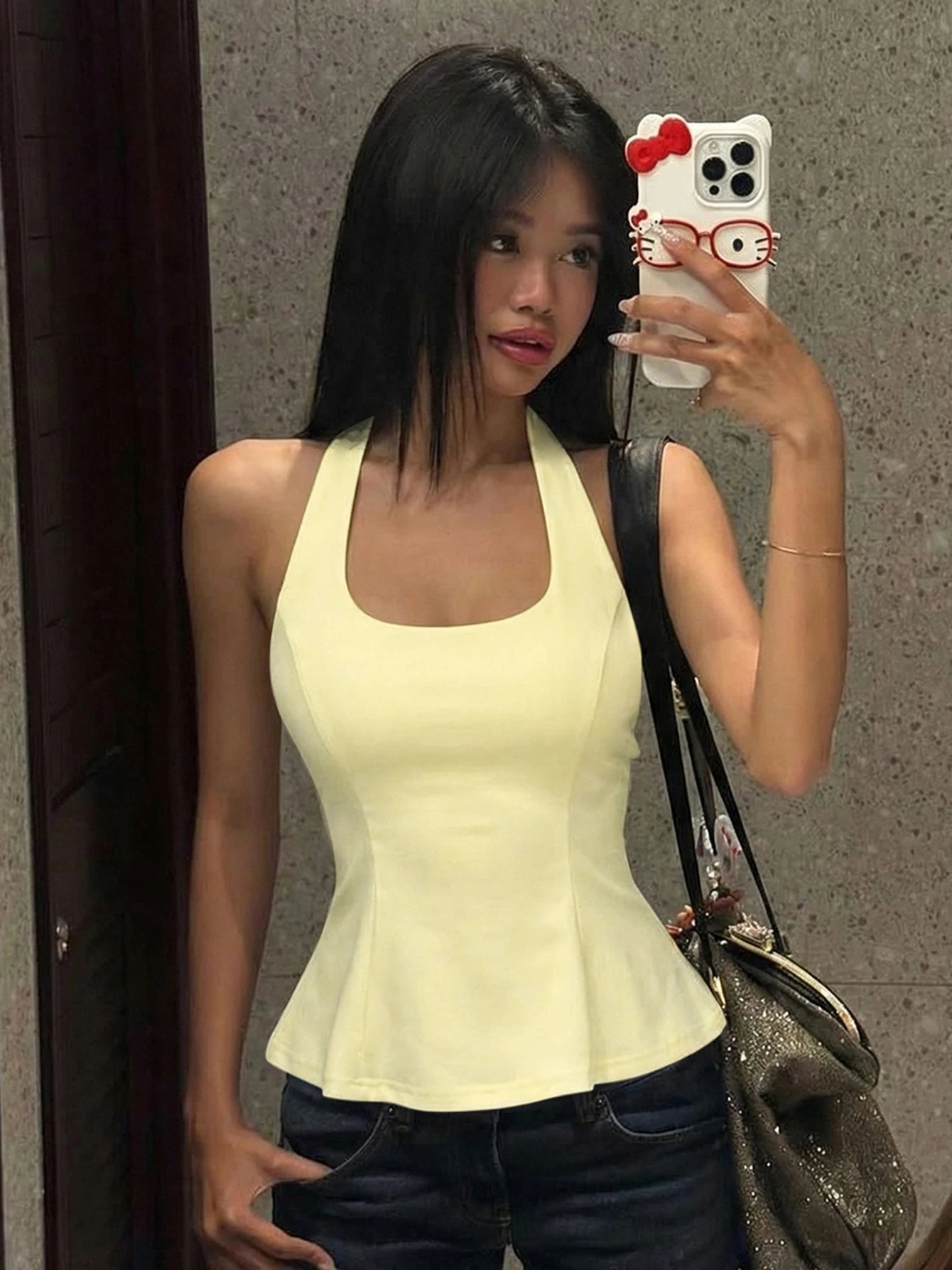 Halter Backless Corset Tank Top With Lace Up Details Retro Street Vibe
