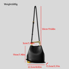 Gold Metallic Irregular Bucket Bag With Ball Base Leather Tote