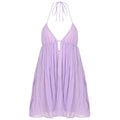 Purple Chiffon Backless Sundress With Deep V Neck A-Line Mini