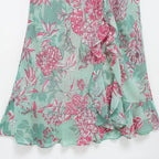 Fairy Garden Coquette Style Floral Print Dress For Women Knee Length
