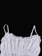 Ladies Sleepwear Spaghetti Strap Pajamas Square Collar Backless Ankle-Length Dress Nightie