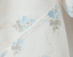 Romantic Apricot Floral Print Bow Ruched Midi Dress With Lace Lining For Women And Elegant Silhouette