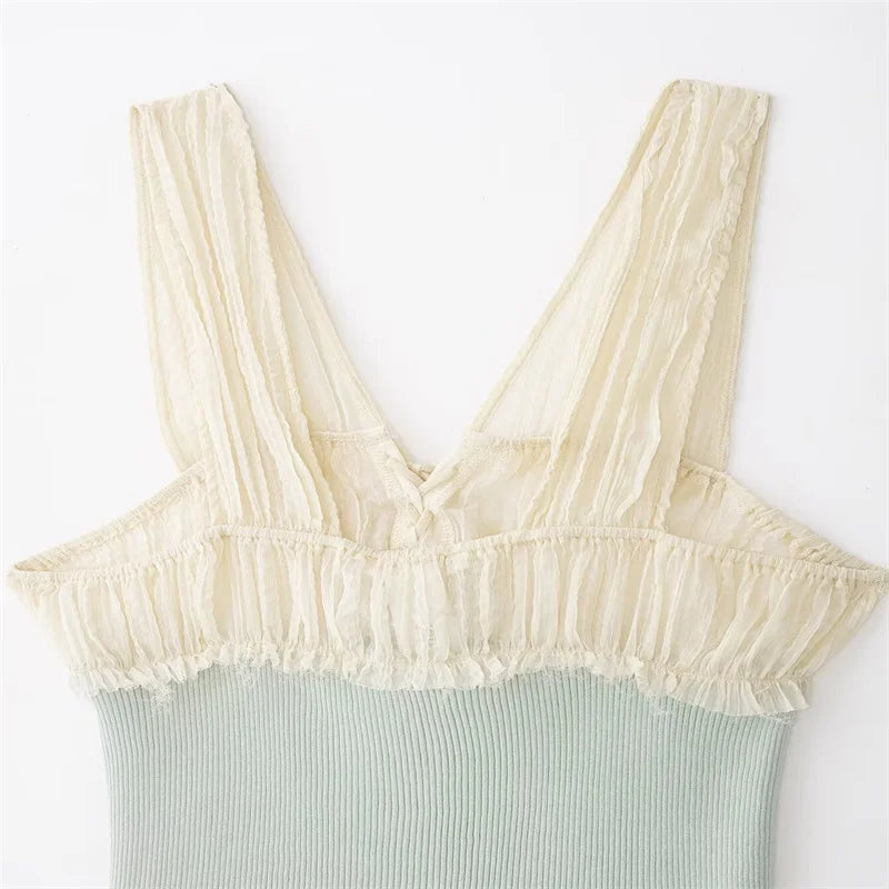 Patchwork Top For Women Casual Versatile With Elegant Vibe And Texture