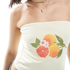 Floral Off Shoulder Cropped Tube Top