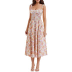 Spaghetti Strap Maxi Dress With Wrap Bow Lace Up Front Elegant Long Gown