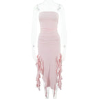 Tube Top Strapless Sexy Midi Dress