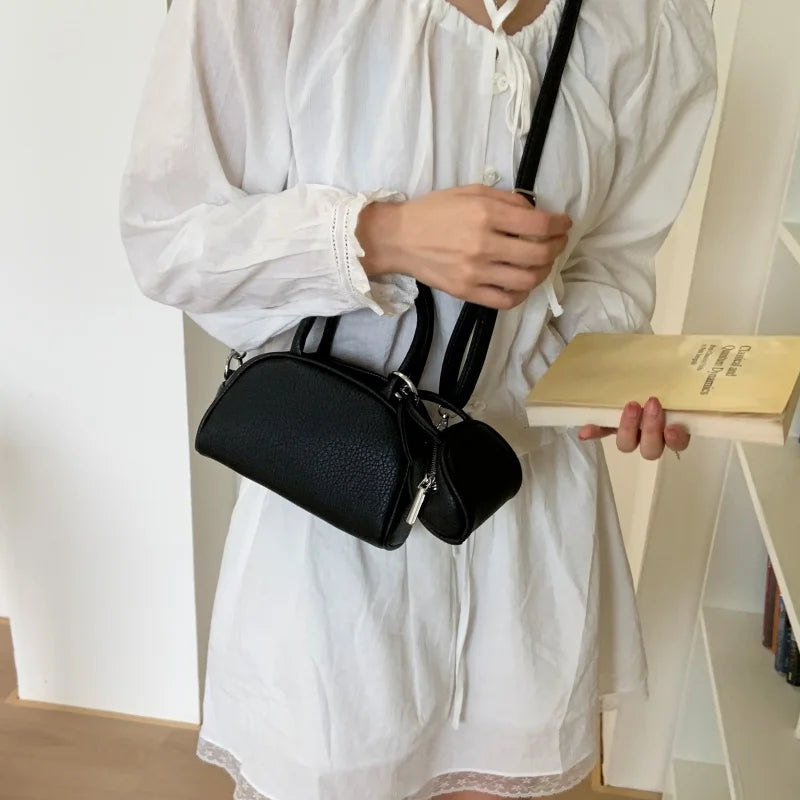 Mini PU Leather Crossbody Bag Set For Women With Short Handle Purses