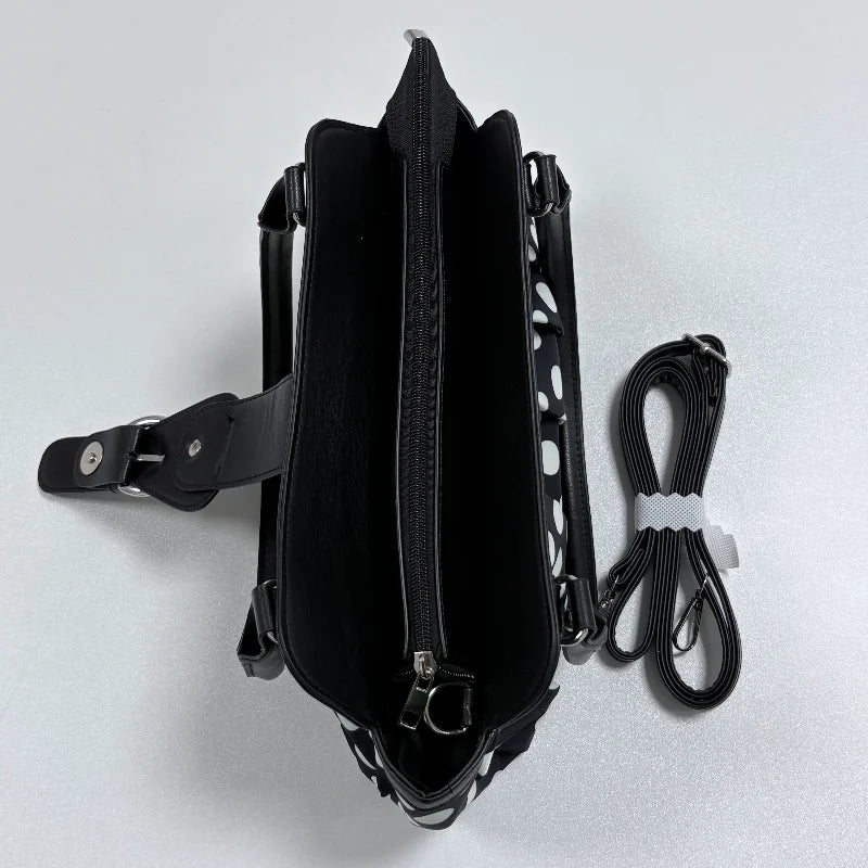 Retro Polka Dot Underarm Bag For Women With Belt Buckle Patchwork Rivet Design Everyday Vintage Charm
