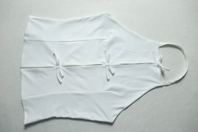Halter Backless Top And Skirt Set Two Piece Irregular
