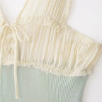 Patchwork Top For Women Casual Versatile With Elegant Vibe And Texture