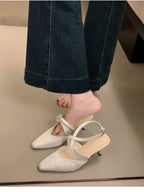 High Heel Sandals With Cross Ankle Strap And Slingback Pumps