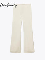 Chic Two Piece Set With Backless Tube Top And Wide Leg Pants