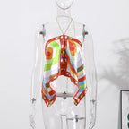 Halter Top And Long Skirt Set With Backless Detail Asymmetric Design