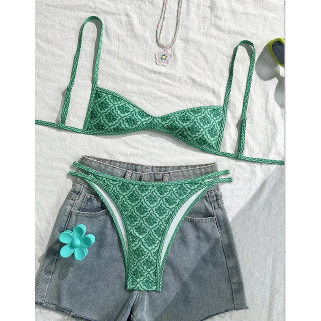 Floral Print High Leg Bikini Set Two Piece Swimwear For Women Vibrant Summer Bathing Suit