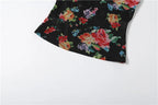 Midnight Floral Mesh Camisole With Patchwork