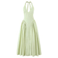 Backless Halter Midi Dress For Women Elegant A Line