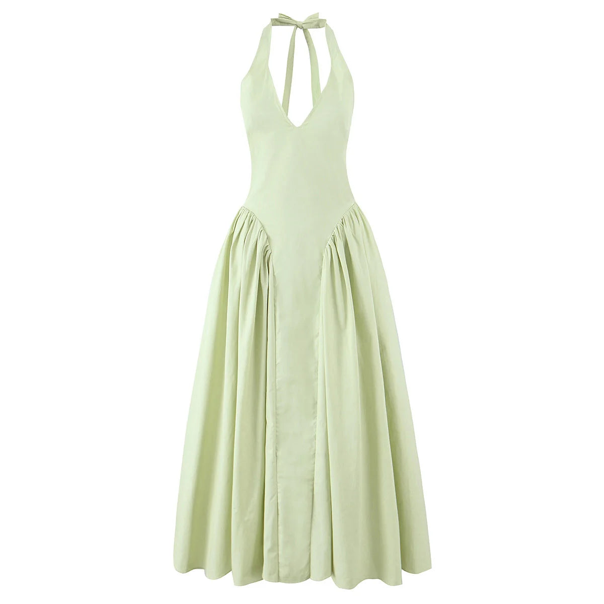 Backless Halter Midi Dress For Women Elegant A Line