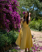 Sunny Chic Yellow Crop Cami Top With Back Zipper Slim Fit