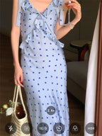 Allover Printed Dress With V Neckline Ruffles And Sleeveless Silhouette
