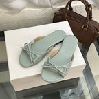 Butterfly Knot Open Toe Slides For Women Non Slip Flats