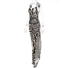 Zebra Print Maxi Dress With Lace Patchwork And Backless Slit l