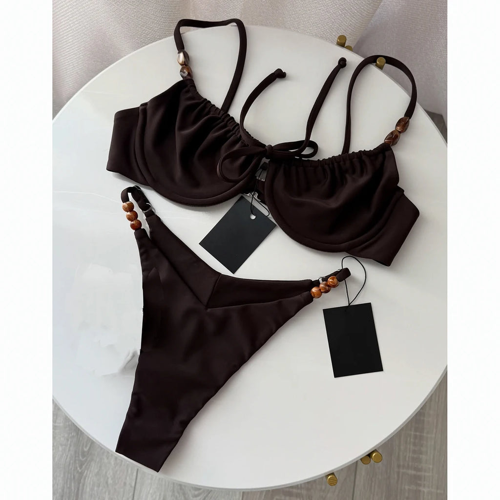 Beaded Push Up Bikini Set