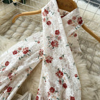 Floral Halter With Mesh Bodysuit