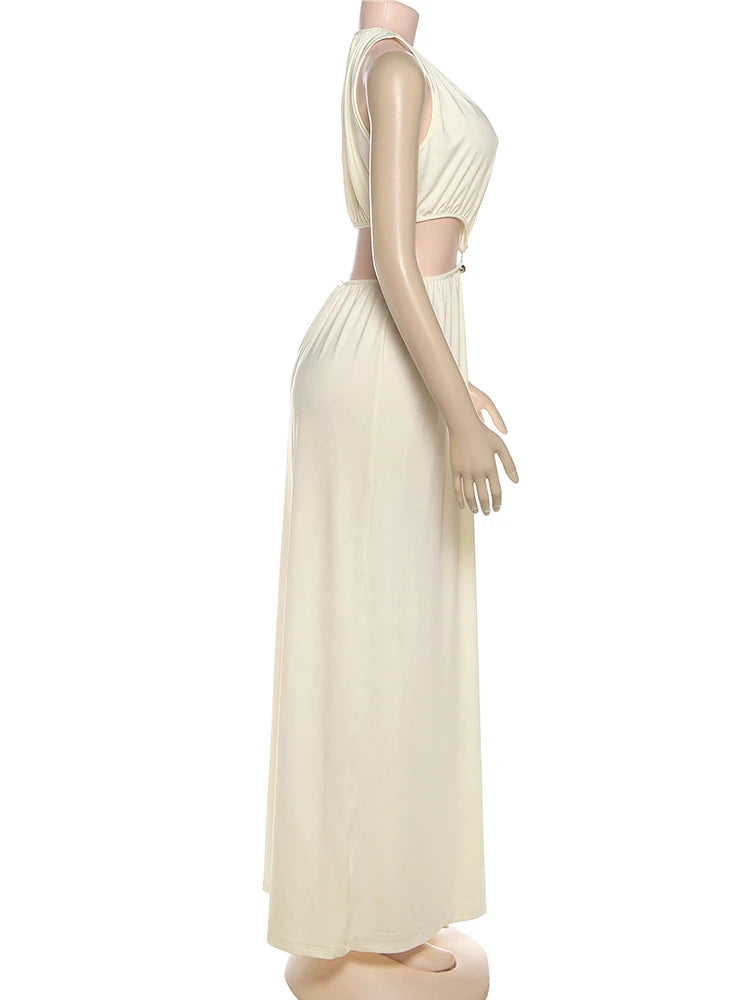 Waistless Chic Sequined Ankle Length Dress