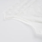 One Shoulder Crop Top With Sheer Polka Dots and Ruched