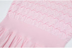 Knit Maxi Dress With Short Sleeve Hollow Detailing And Pleated Skirt