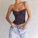 Women's Fashion Lace Spice Sling Vest Fishbone Top