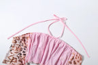 Vivid Beach Two Piece Set With Backless Halter Camisole And Shorts